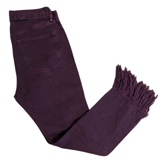 3x1 NYC Mamba Burgundy Red Denim Straight Leg Crop Jeans - Picture 5 of 5